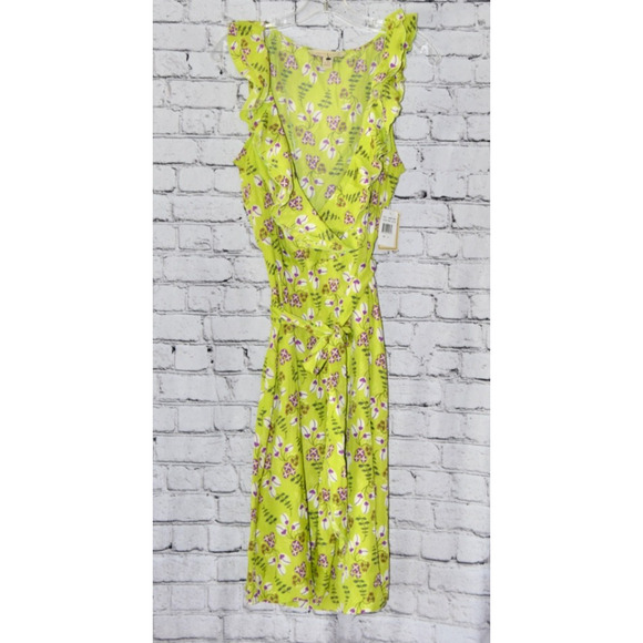 Jonathon Martin Sleeveless Floral Print Belted Midi A-Line Dress Size 16 NWT - Picture 1 of 8